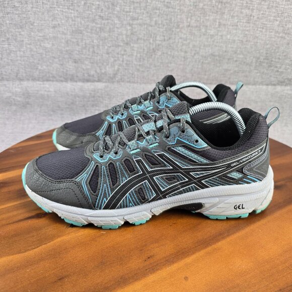 Asics Gel-Venture 7 Mens Shoes Sneaker Size 11 Black/Aqua Synthetic Mesh - Picture 5 of 14